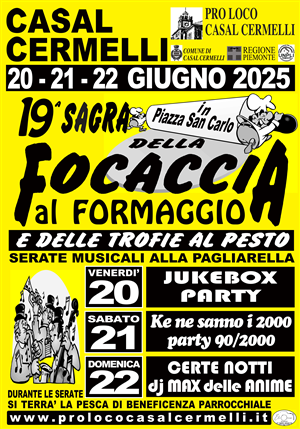 19^ Sagra della focaccia al formaggio e delle trofie al pesto