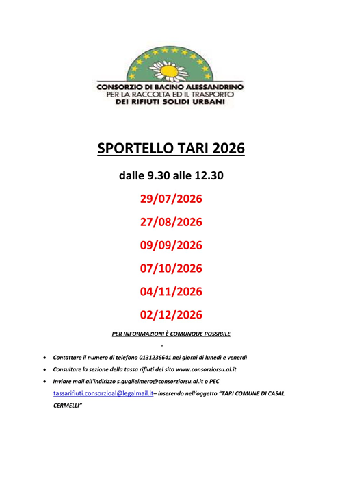 Sportello TARI 2026