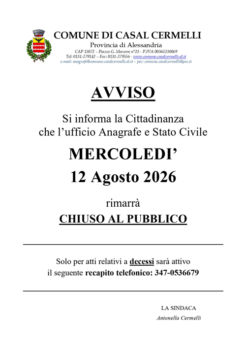 Chiusura ufficio