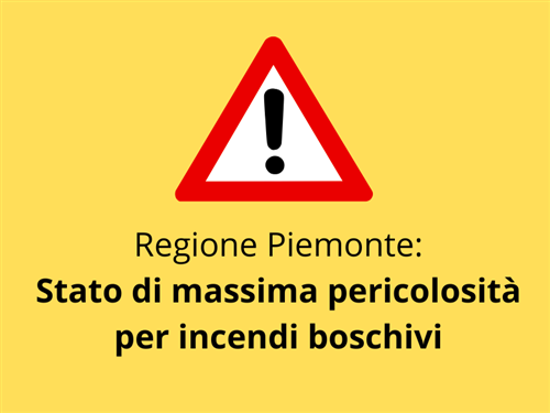 Allerta pericolo incendi boschivi